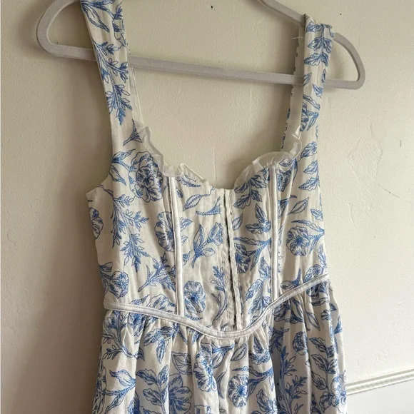 For Love And Lemons ‘Maisie’ Blue and White Mini Dress - Picture 5 of 5